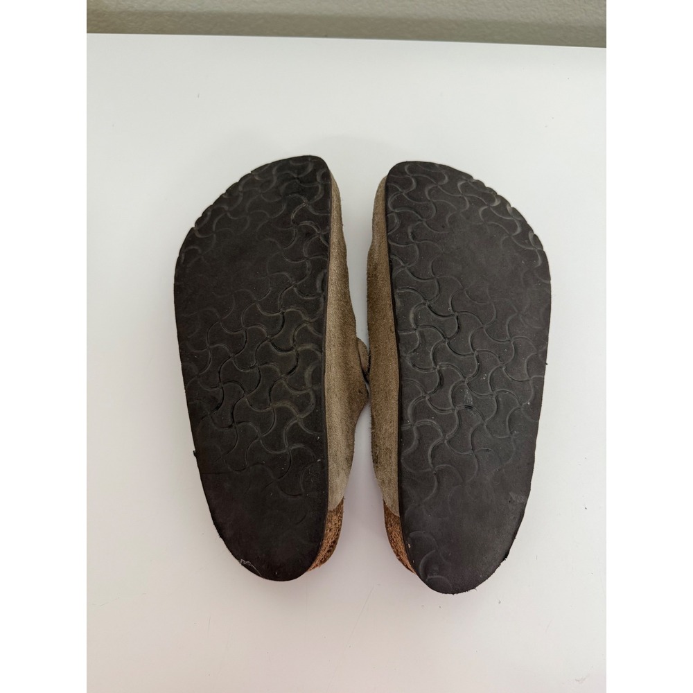 Birkenstock Boston Clogs Taupe Suede Leather Mules Shoes Size 41 - Picture 6 of 6
